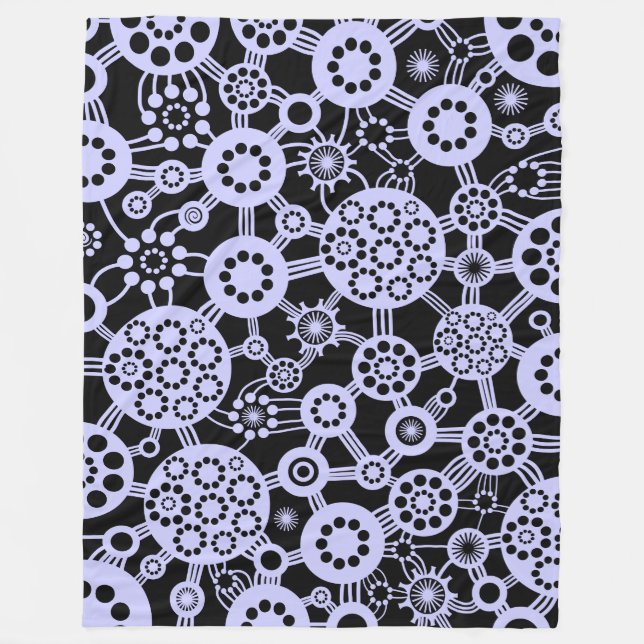 Couverture Polaire Écosystème - Bleu en poudre sur noir (Devant)