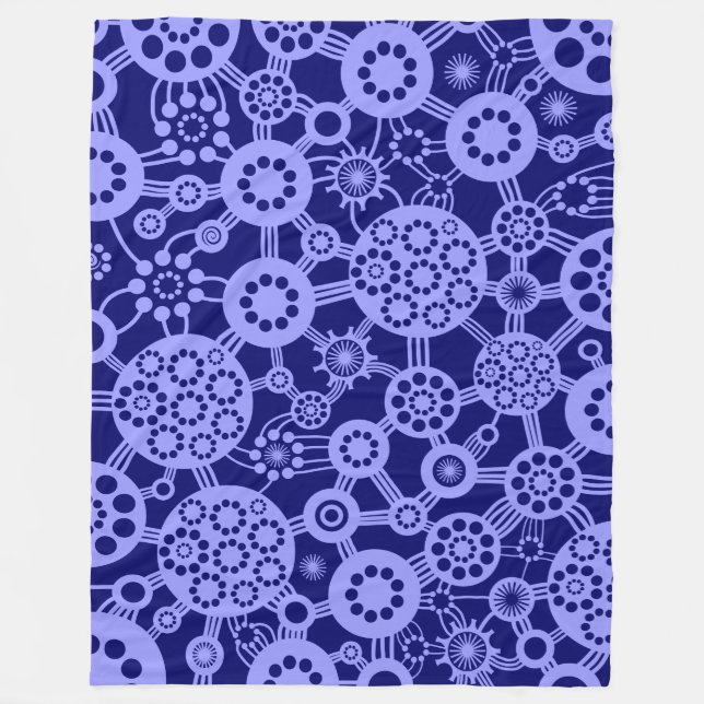Couverture Polaire Écosystème - Pastel Blue sur Deep Navy (Devant)