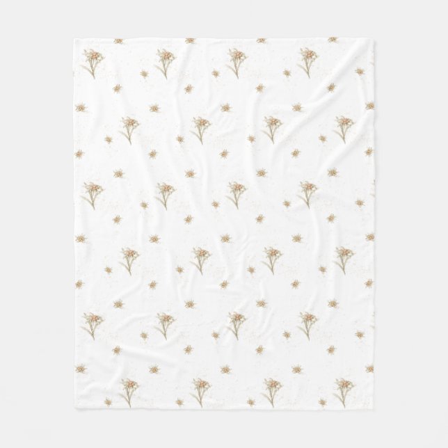 Couverture Polaire Edelweiss Alpine Watercolor Fleur sauvage (Devant)