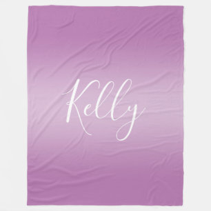 Couverture Polaire Editable Soft Mauve Ombre & White Text Script