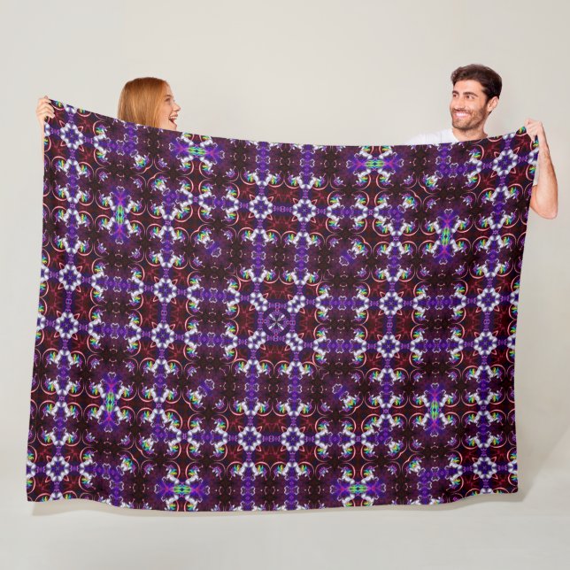 Couverture Polaire Édredon en soie de motif de mandala psychédélique (En situation)