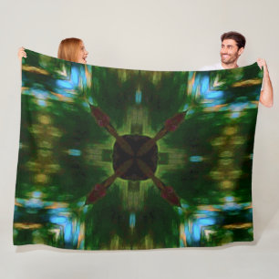 Couverture Polaire Édredon tribal de mandala de bouclier de Natif