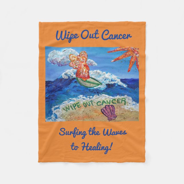Couverture Polaire Effacer le cancer Surfing Angel Soft Fleece Blanke (Devant)