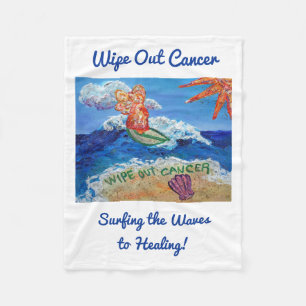 Couverture Polaire Effacer le cancer Surfing Angel Soft Fleece Blanke