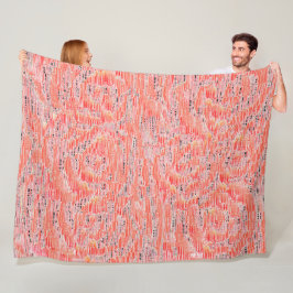 Couverture Polaire Effet mosaïque saumon étroit et pêche