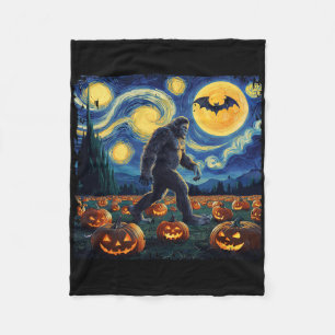 Couverture Polaire Éffrayant Halloween Bigfoot Starry Nuit Van Gogh