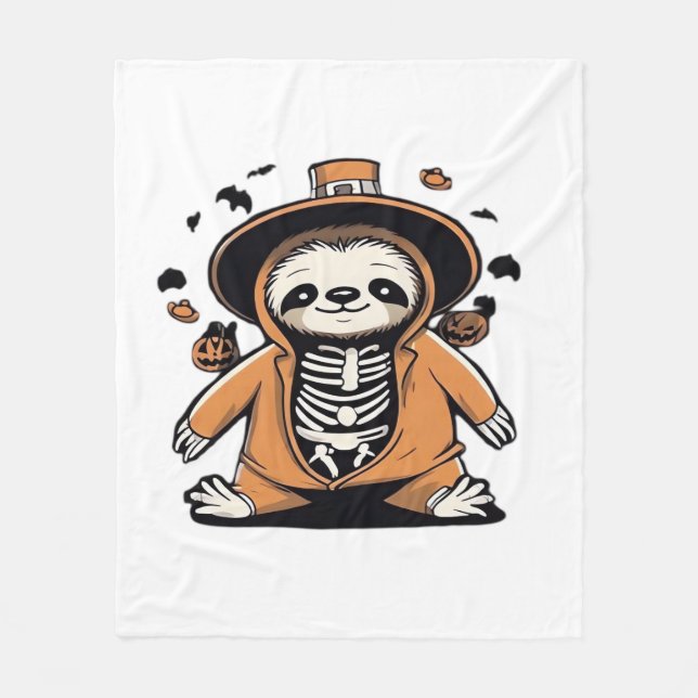 Couverture Polaire Éffrayant squelette astuce ou traitement classique (Devant)