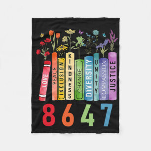 Couverture Polaire Egalité des droits Livre Flower Anti Trump Feminis