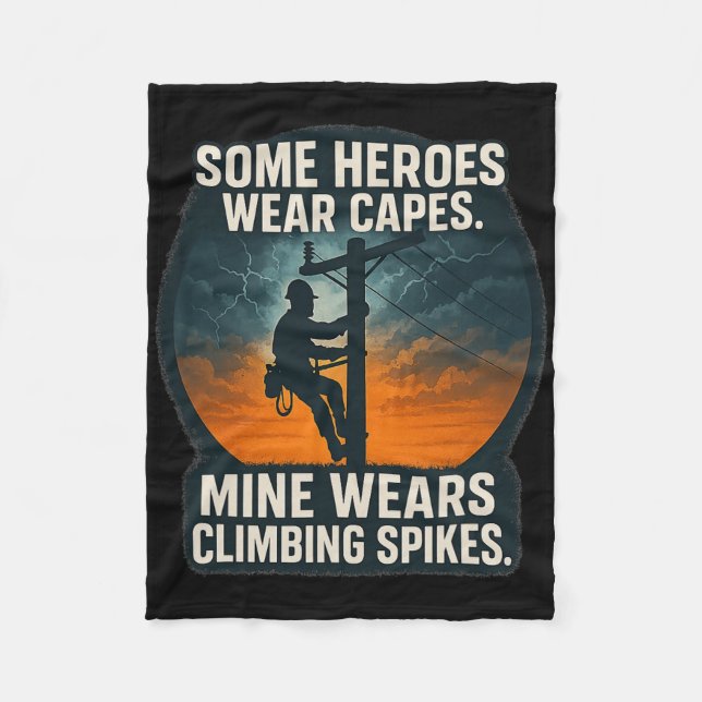 Couverture Polaire Electrician Lineworker Pride Climbing Spikes Desig (Devant)