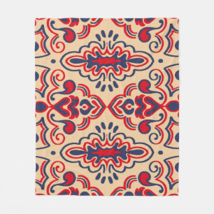 Couverture Polaire Elégance brodée : Motif de tissu Ikat