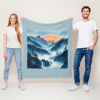Couverture Polaire Élégance en bleu