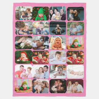 Couverture Polaire Élégant 24 Photo Collage rose