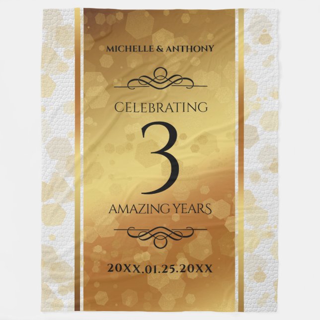 Couverture Polaire Élégant 3ème anniversaire de Mariage en cuir (Devant)
