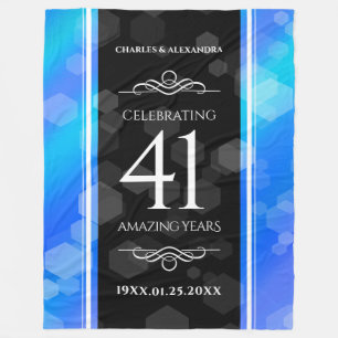 Couverture Polaire Élégant 41ème anniversaire Mariage de Topaz Bleu
