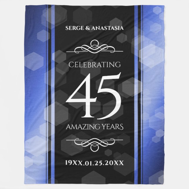 Couverture Polaire Élégant 45e anniversaire de Mariage Sapphire (Devant)