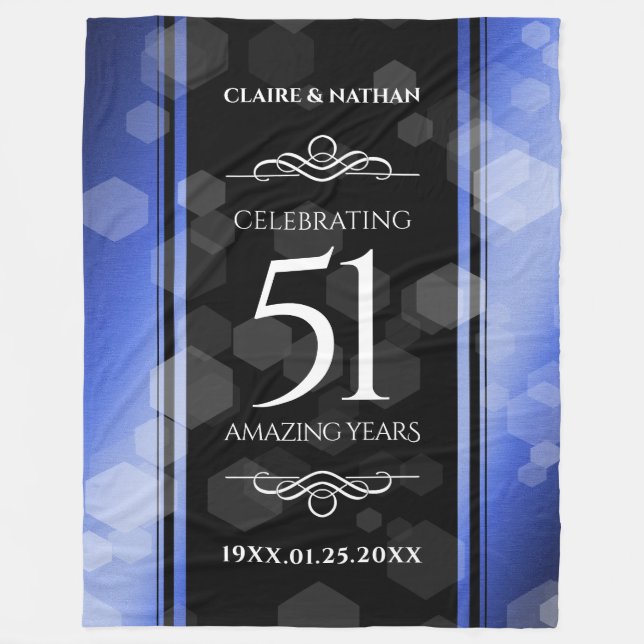 Couverture Polaire Élégant 51e anniversaire de Mariage Sapphire (Devant)