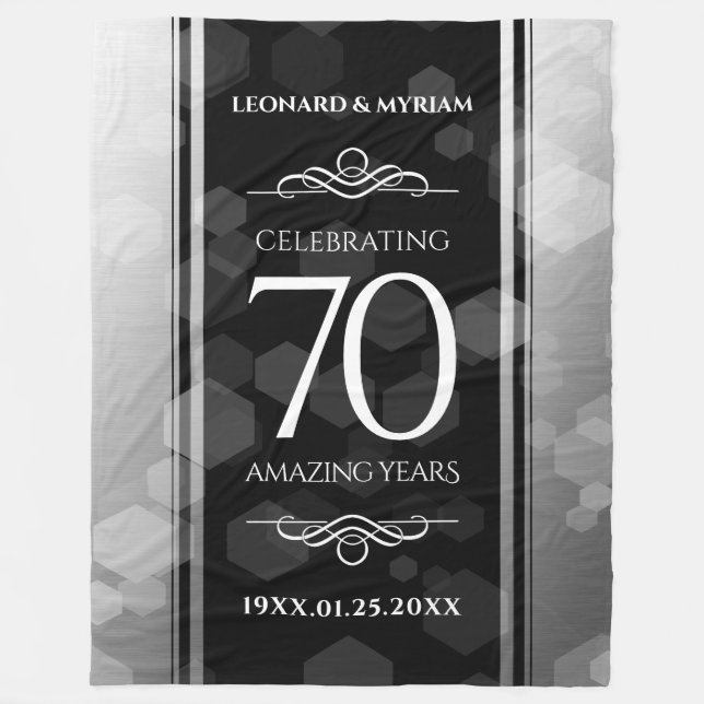 Couverture Polaire Élégant 70e anniversaire de Mariage Platinum (Devant)