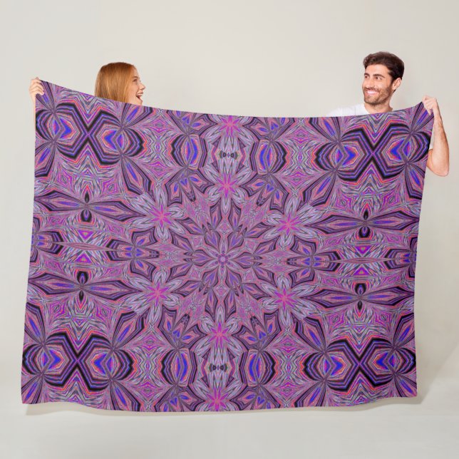 Couverture Polaire Élégant Bohème violet jour Jardin Floral (En situation)