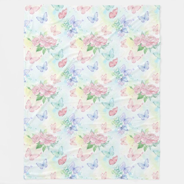 Couverture Polaire Elegant Butterfly Seamless Print (Devant)