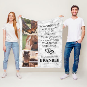 Couverture Polaire Elégant Chic Horse Memorial Photo Collage