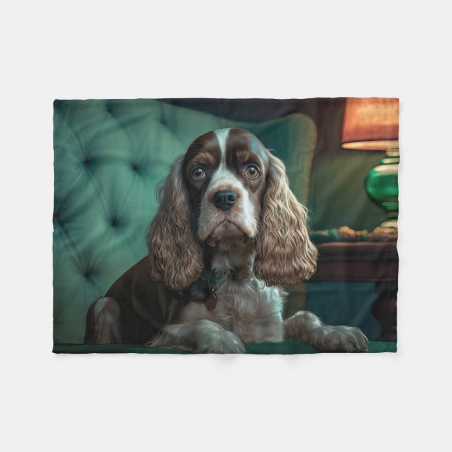 Couverture Polaire Elégant Cocker Spaniel Classic Portrait Design (Devant (Horizontal))