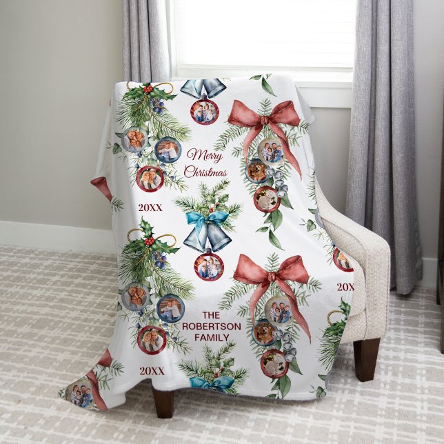 Couverture Polaire Élégant collection de photos de famille de Noël (Créateur téléchargé)