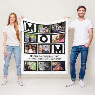 Couverture Polaire Elégant Custom Happy Mothers Day 9 Photo Collage