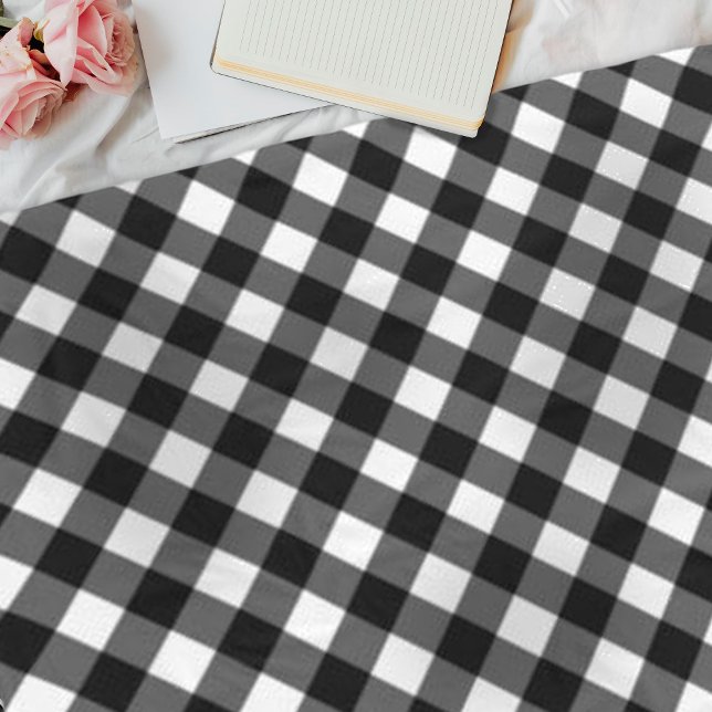Couverture Polaire Elegant Cute Gingham Check Fleece Blanket (Elegant cute black and white gingham check fleece blanket)