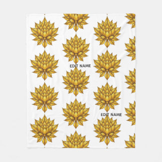 Couverture Polaire Elegant Golden Lotus Bloom Pattern Peel and Stick 