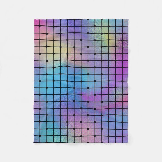Couverture Polaire Elegant Modern Colorful Squares Tiles | (Devant)