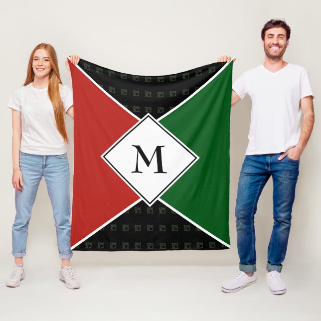 Couverture Polaire Élégant MONOGRAM géométrique | Couleurs panafricai (En situation)