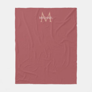 Couverture Polaire Élégant Monogramme moderne Custom Modèle Rose Accu
