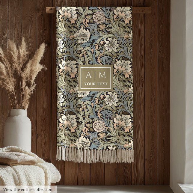 Couverture Polaire Elégant Morris Inspiré Pimpernel Art Nouveau (Elegant Morris inspired pimpernel art throw)