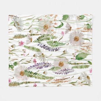 Couverture Polaire Élégant motif botanique sans couture de fleurs sau