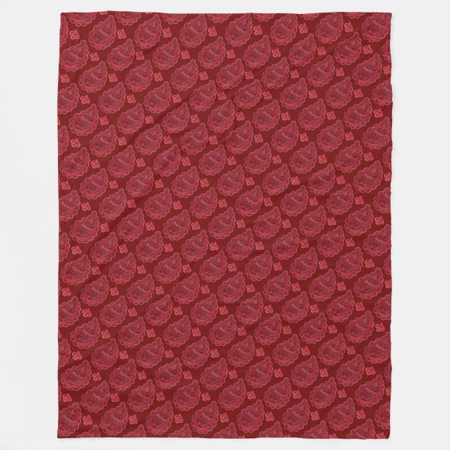 Couverture Polaire Élégant Motif Burgundy Paisley (Devant)