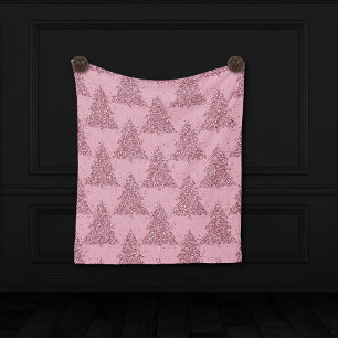 Couverture Polaire Élégant Motif d'arbre   Dusty Mauve Rose Noël