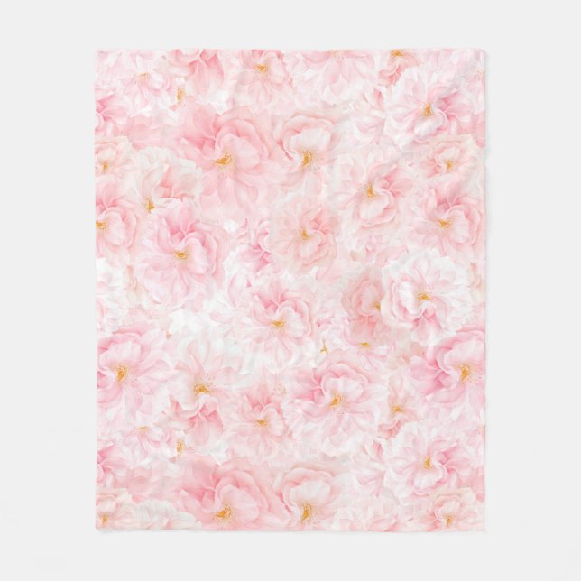 Couverture Polaire Elégant Motif de fleurs de cerisier Sherpa Blank (Devant)