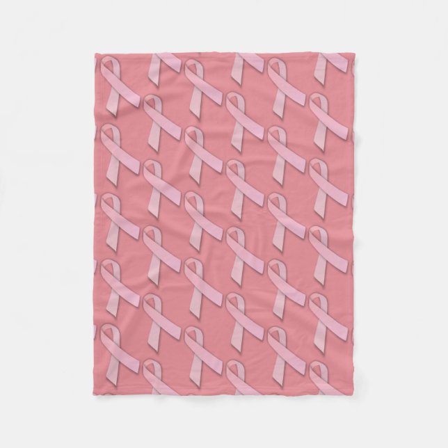 Couverture Polaire Élégant Motif en ruban rose (Devant)