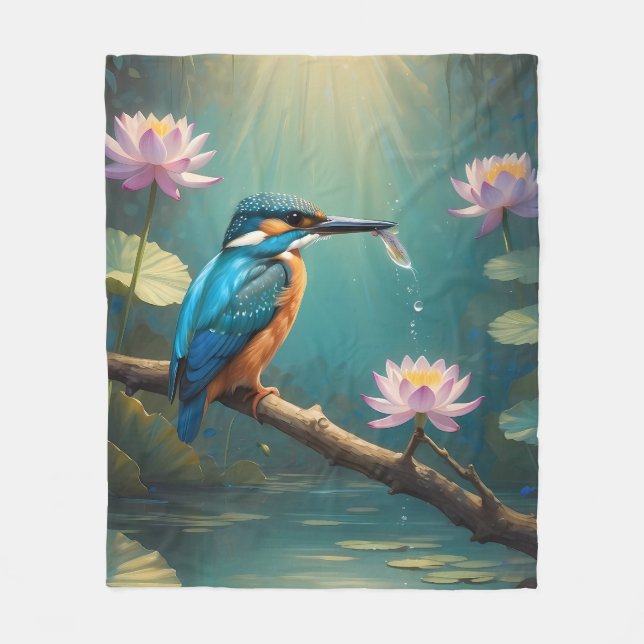 Couverture Polaire Élégant oiseau de martin-pêcheur (Devant)