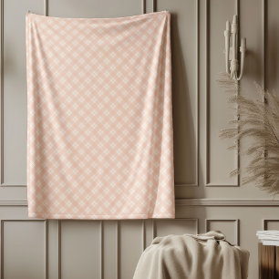 Couverture Polaire Élégant Pastel Coral Plaid À damiers Tartan
