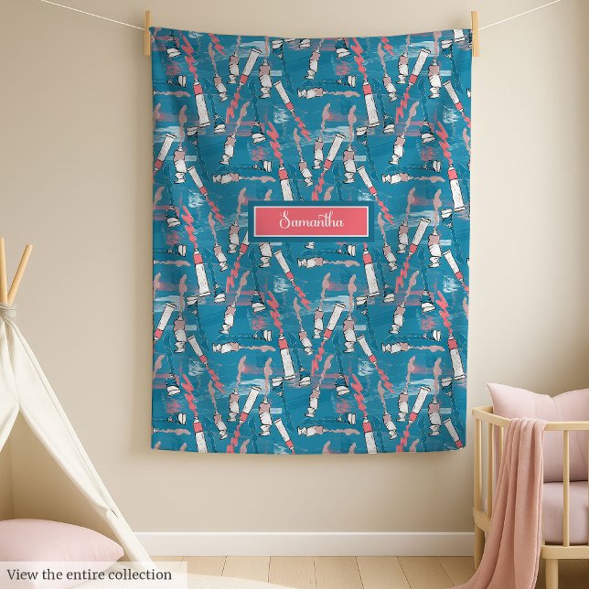 Couverture Polaire Elégant retour à la toison de l'école avec nom per (Elegant back to school fleece with custom name)