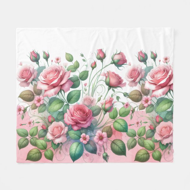 Couverture Polaire Elégant Rose Garden (Devant (Horizontal))