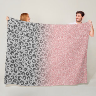 Couverture Polaire Élégant Rose Gold Parties scintillant Empreinte de