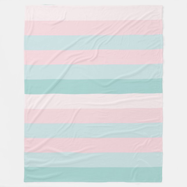 Couverture Polaire Élégant rose Mint Vert rayé Modèle moderne (Devant)