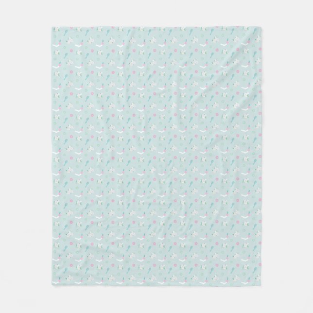 Couverture Polaire Élégant Spa avec design rose Bleu (Devant)