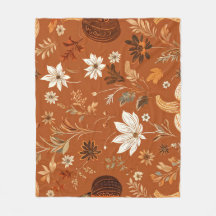 Élégant Terra Cota Citrouille Automne Motif Floral