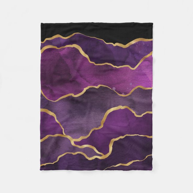 Couverture Polaire Elégant violet Abstrait Motif d'aquarelle (Devant)