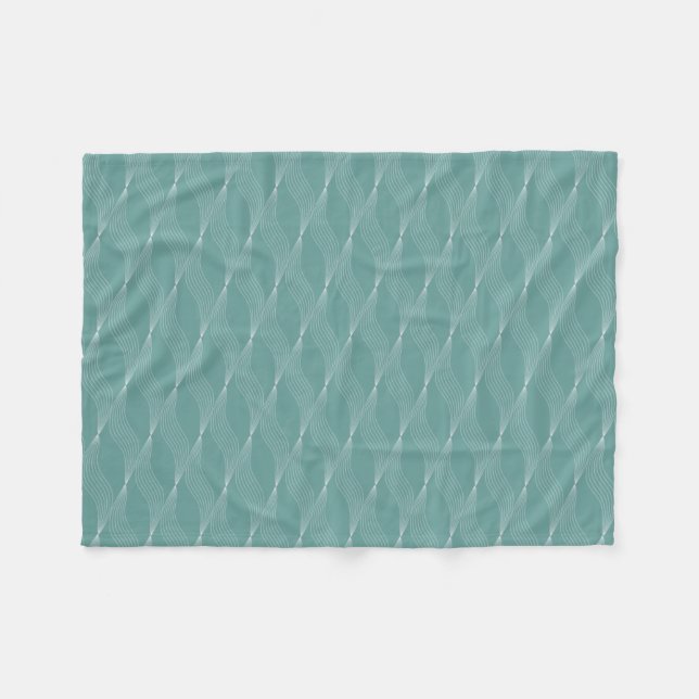 Couverture Polaire Elegant Waves Weave Motif Vert Arrière - plan | (Devant (Horizontal))