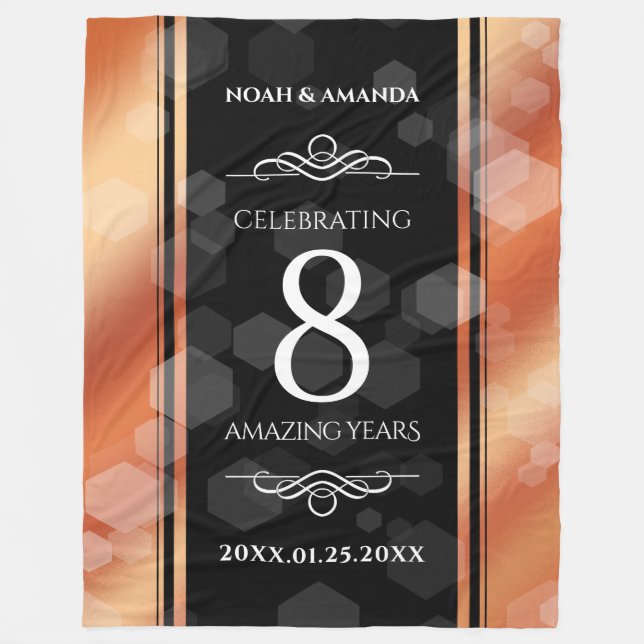 Couverture Polaire Élégante 8ème anniversaire du Mariage de bronze (Devant)