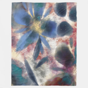 Couverture Polaire Elégante aquarelle et peinture florale étincelante